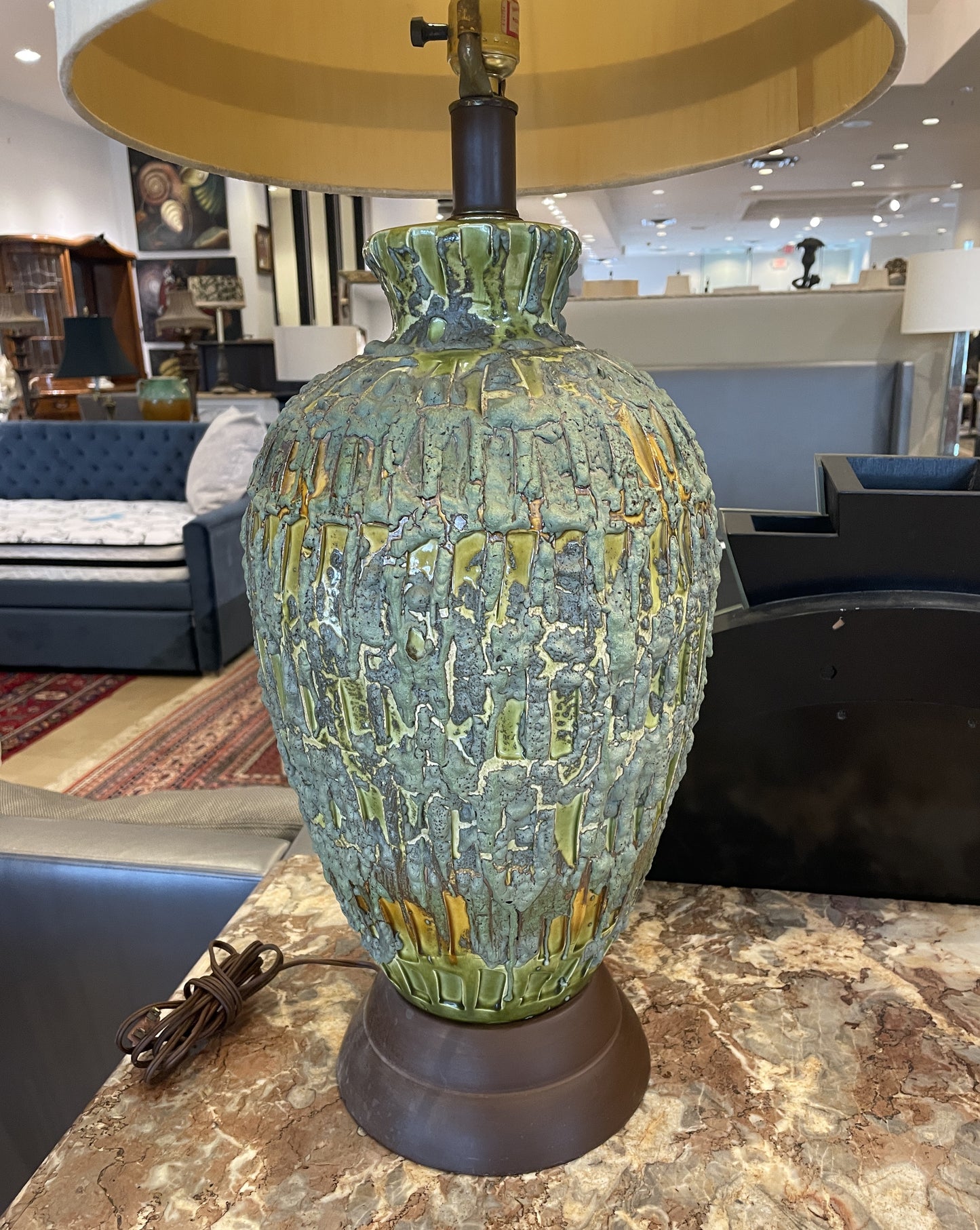 Mid Century Lava Glaze Table Lamp (0JL02C)