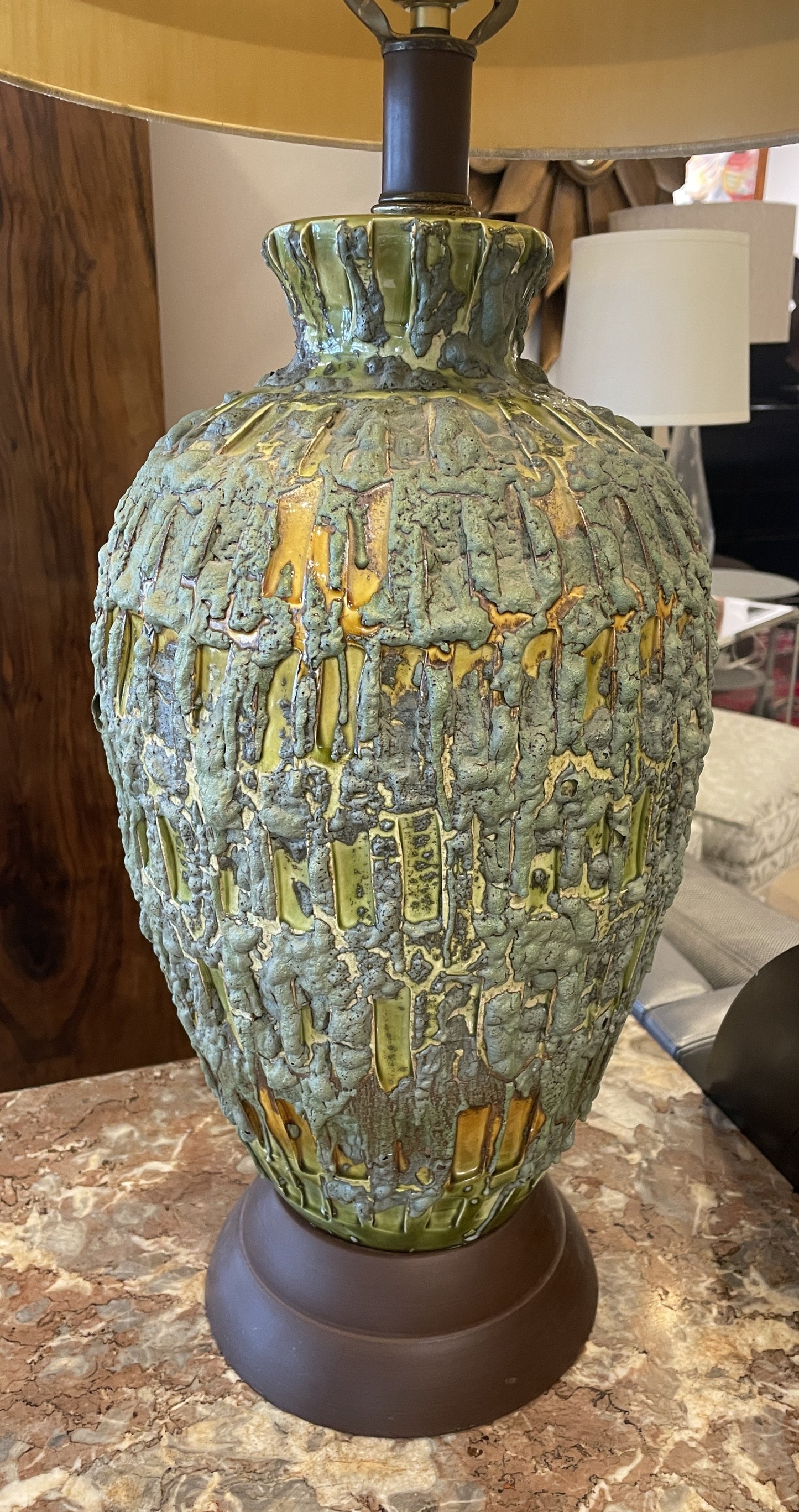 Mid Century Lava Glaze Table Lamp (0JL02C)