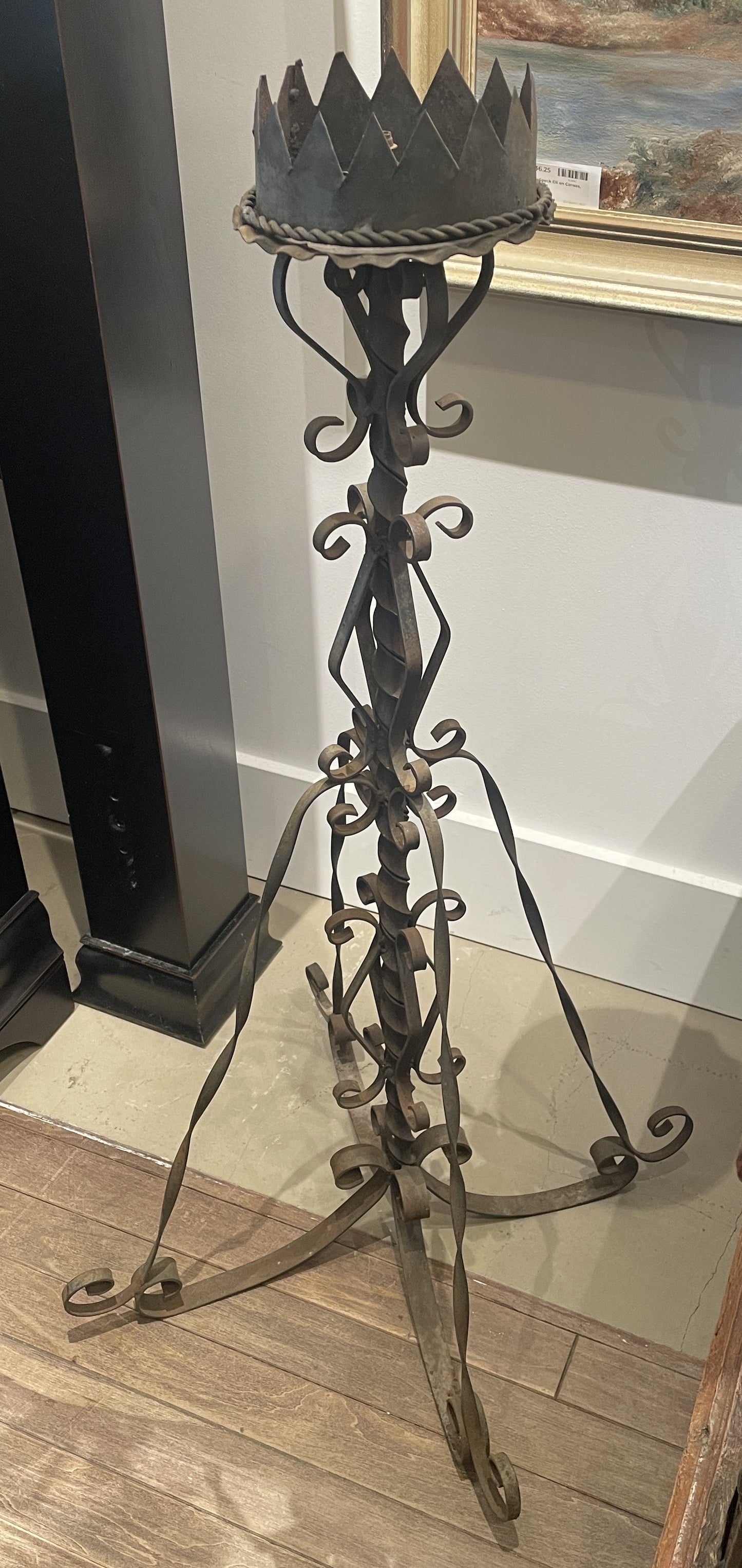 Antique Spanish Floor Candelabra, wrought iron, a pair (0JL02Y)