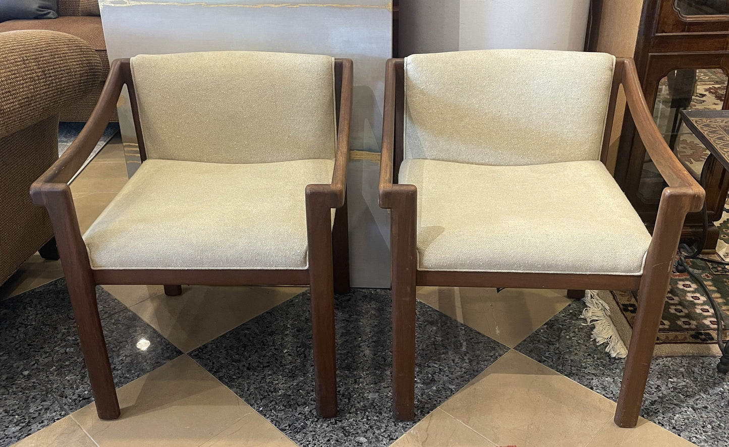 Jules Heumann for Metropolitan Furniture Company Mid Century Chairs, a pair AS IS (0JL030)