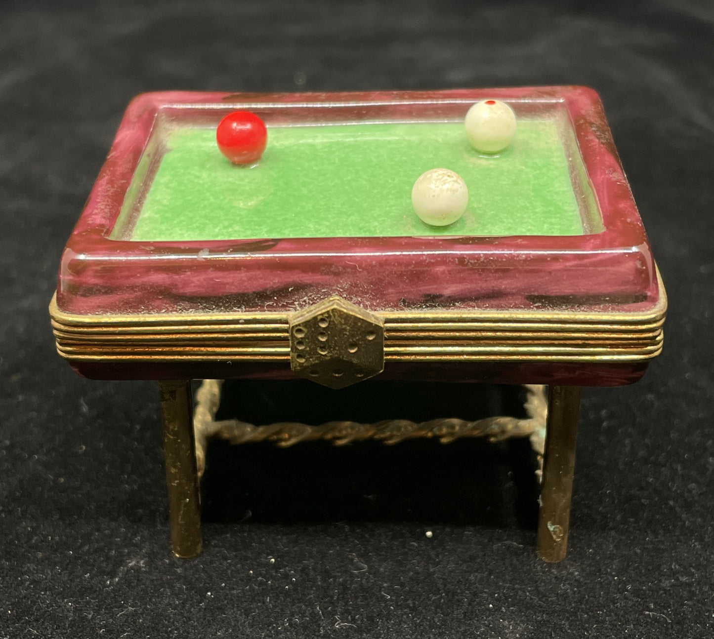Limoges Trinket Box, Pool Table (0IT002)