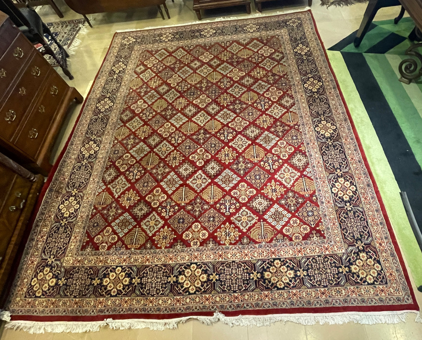 Super Kazak Wool Rug, reds and blues (Approx. 7'9x10'5) (0IF001)