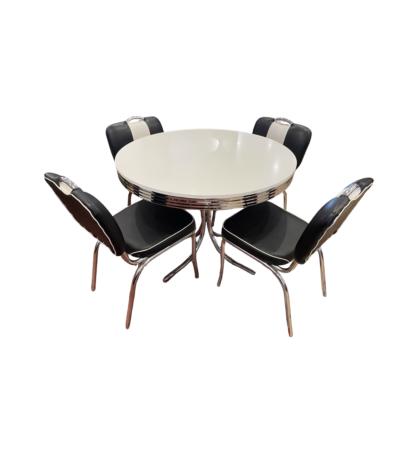 Retro Style Dining Suite with 4 chairs, AS IS (0O6001)