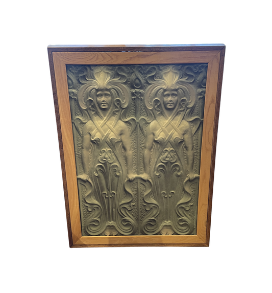Art Deco Tin Relief, Framed and painted (0O5001)