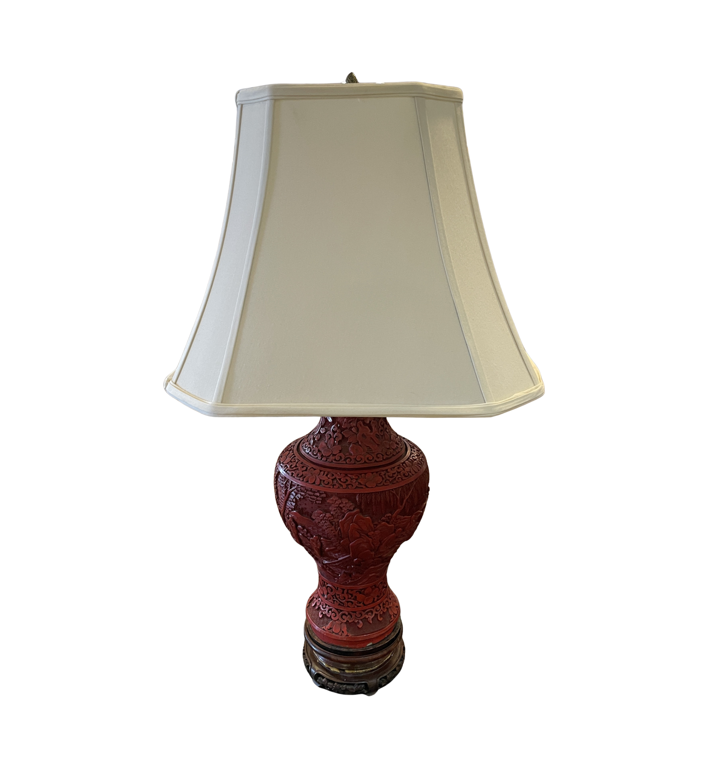 Chinese Cinnabar Lamp, AS IS (0O7002)