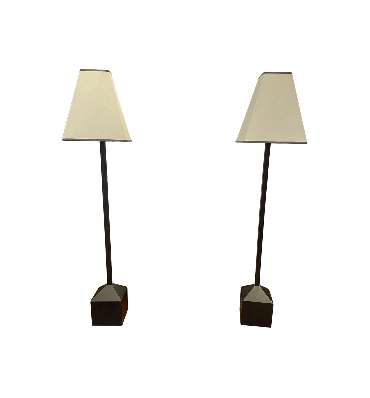 Pair Arts and Crafts Style Wooden Buffet Lamps (0NG00F)