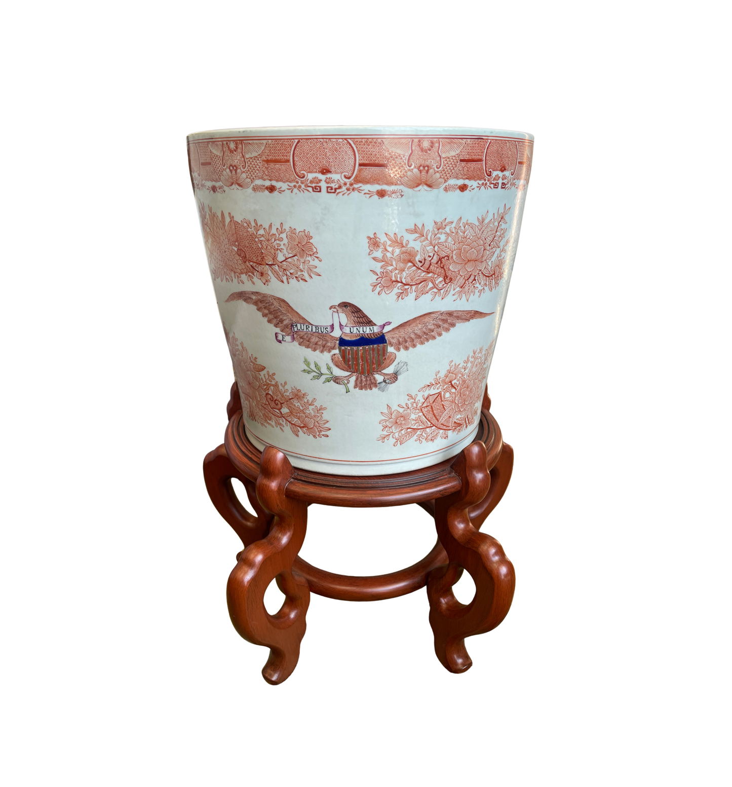 Chinese Export Fitzhugh Armorial Planter in Orange with Stand (0O4004)