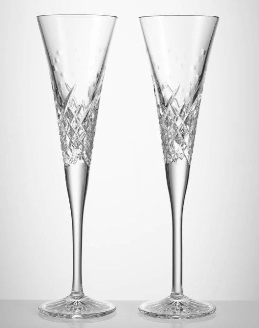 Pair of Waterford Wishes 'Happy Celebrations' Champagne Flutes with Box (0CH001)