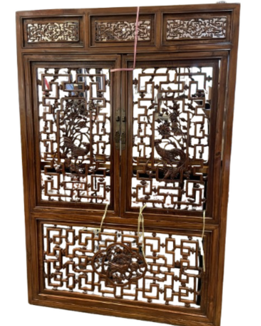 Chinese Teak Window Panel (0DL003)