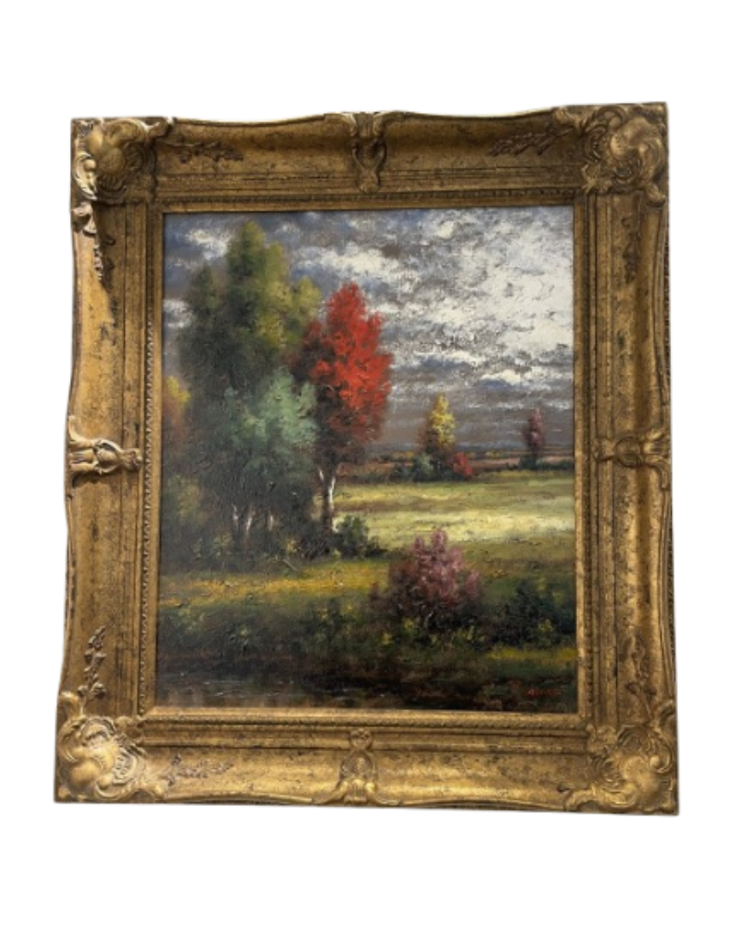 Pablo Munoz Oil on Canvas "The Red Tree" (0DC001)