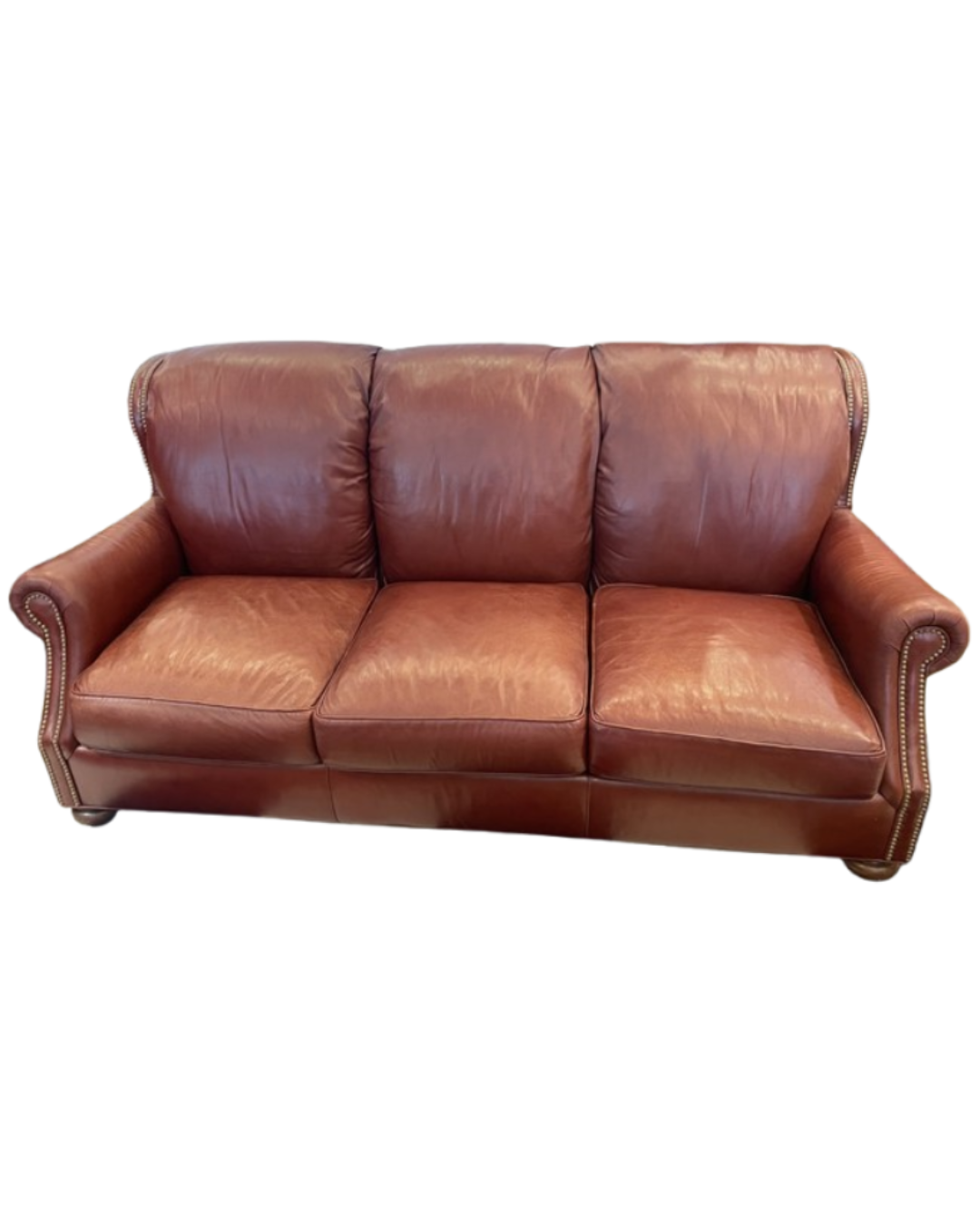 Stickley Leather Sofa with Nail Heads (0C9002)