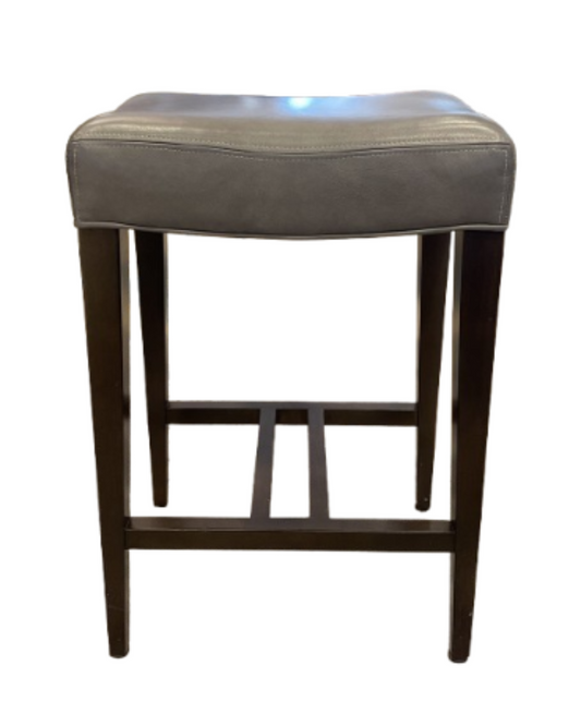Ethan Allen "Harper" Leather Counter Stool (2 Available) (06I00E)