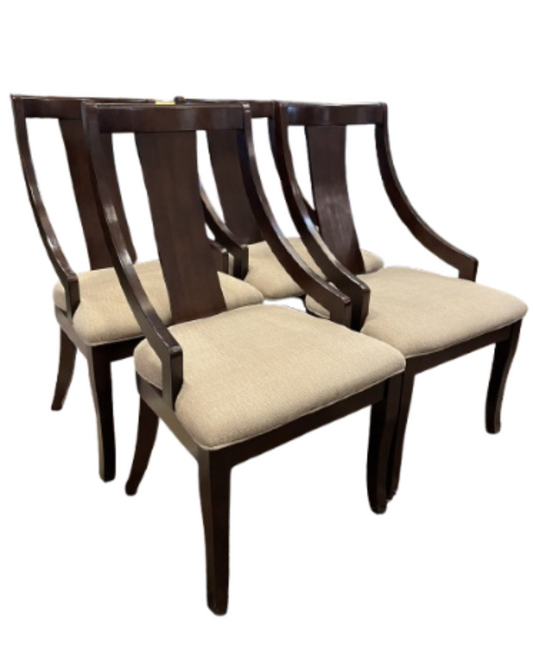 Set of 4 Klismos Style Dining Chairs AS IS (0CC002)