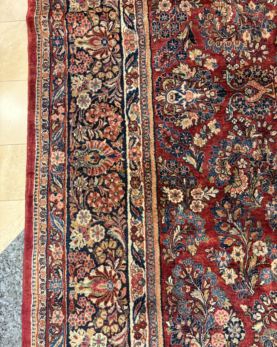 Persian Red Floral Rug, AS IS (Approx. 11'2x20') (0MW004)