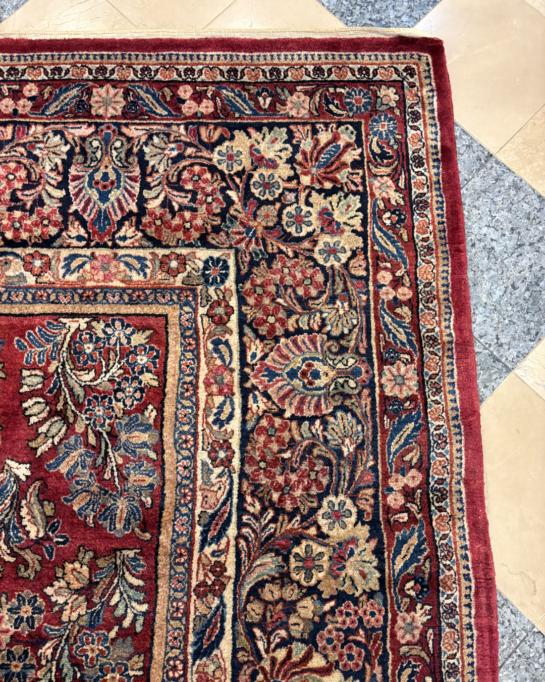Persian Red Floral Rug, AS IS (Approx. 11'2x20') (0MW004)