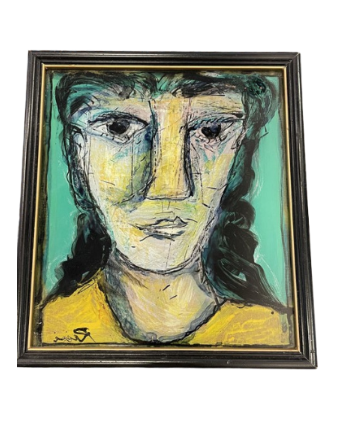 Rini Dhumal Green Reverse Painted Acrylic on Glass (0EA002)