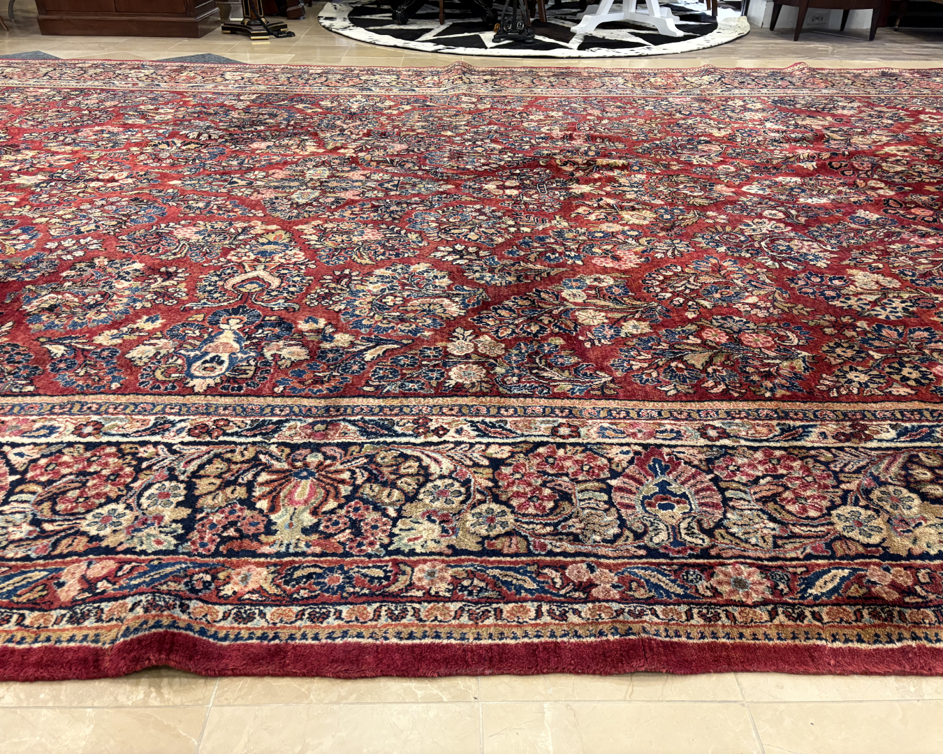 Persian Red Floral Rug, AS IS (Approx. 11'2x20') (0MW004)