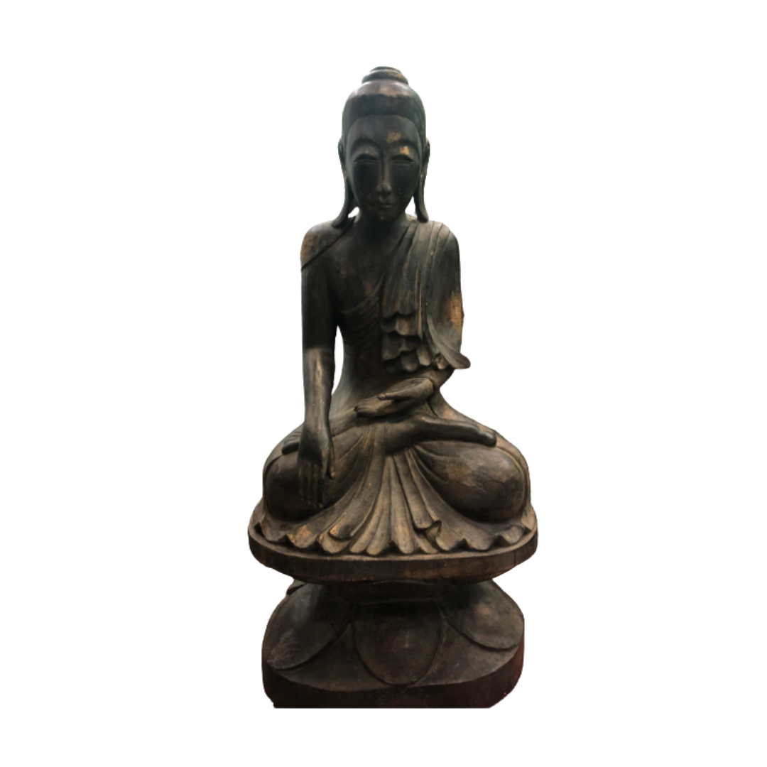 Antique Wood Buddha (24332)