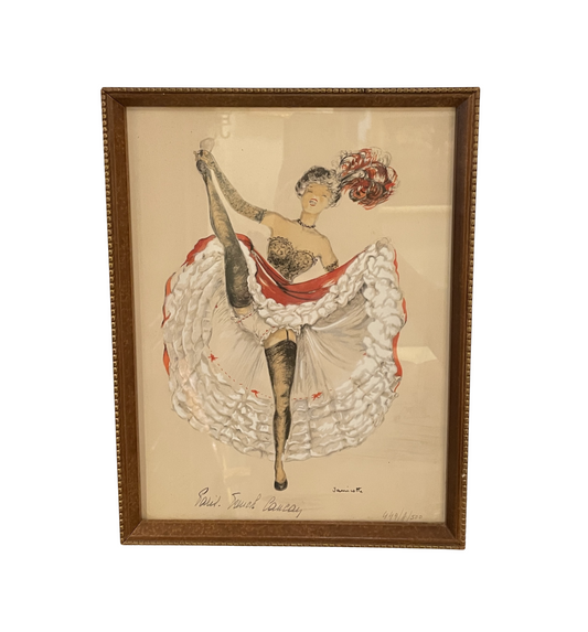 Janicotte Brunette Cancan Mixed Media Offset Litho (0GF00P)