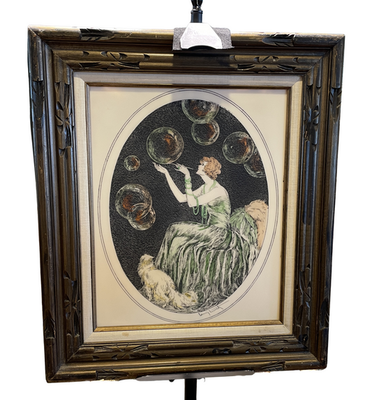 Louis Icart "Bubbles" Etching on Celluloid, 1980s (0G5003)