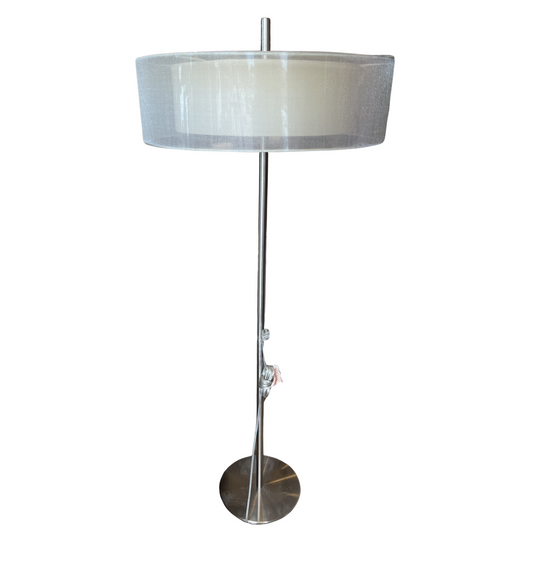 Modern Chrome Floor Lamp, shade AS IS (0GE006)
