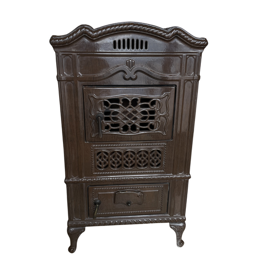 Enameled Wood Burning Stove "Golden Dawn" by the Wehrle Company (060006)