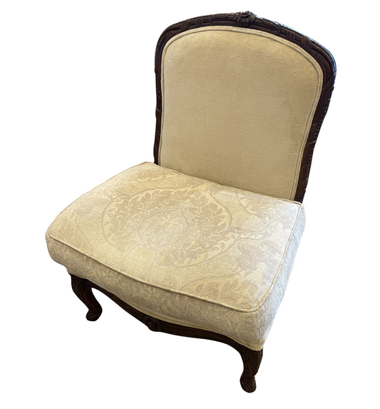 Armless French Chair with contrasting upholstered seat (0AN004)
