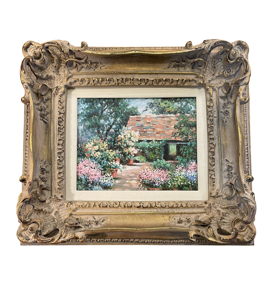 Impressionist Garden Scene oil on canvas, signed (0G6002)