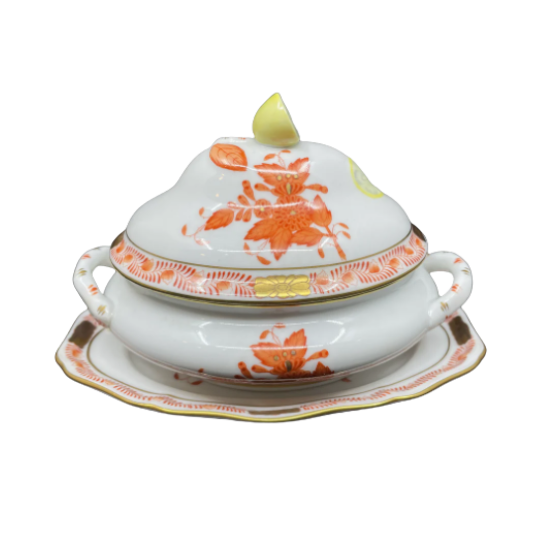 Herend "Bonbonniere Lemon Knob" Tureen with Underplate (7EPV5F)