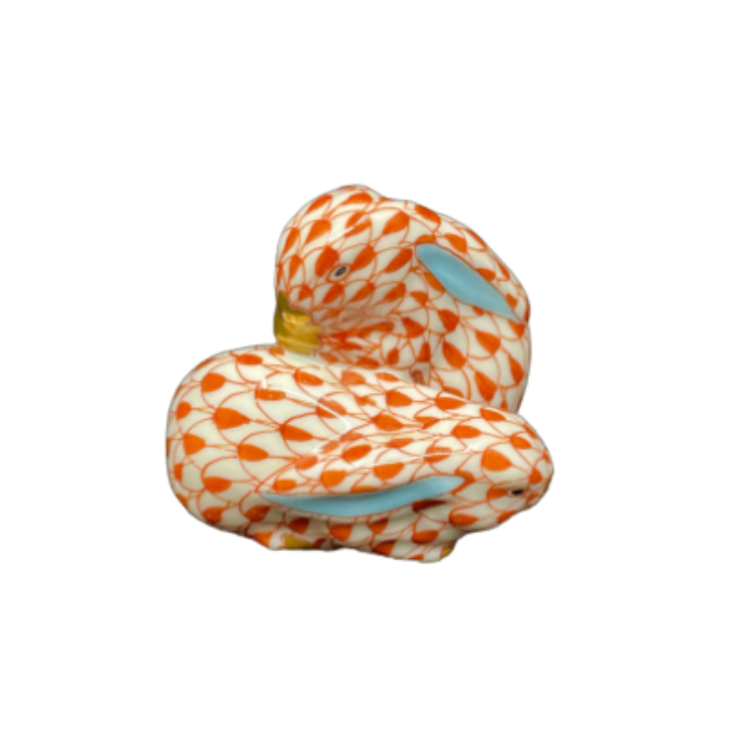 Herend Snuggling Bunnies Figurine (1BQ213)