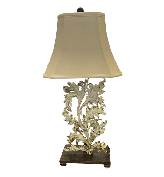 Ferro Designs Oak Leaf Wrought Iron Lamps, a pair (0G000A)