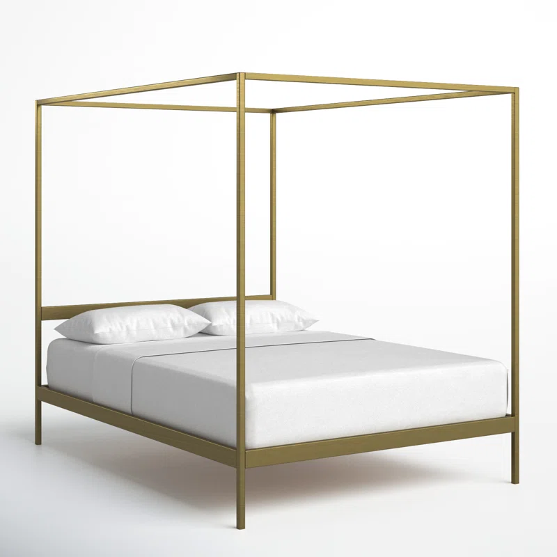 Aston Burnished Brass Queen Canopy Bed (0MK002)