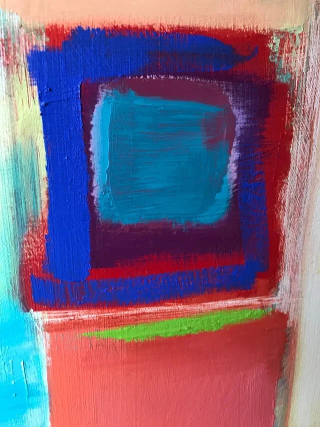 Lisa Caplan "Triads" Acrylic on Canvas Abstract, Signed (22952)