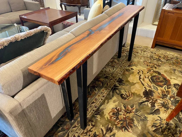 Live Edge Resin River Console Table, Custom Made (17132)